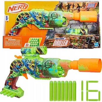 Dětská zbraň NERF ZOMBIE Raketomet DRILLER + 16 ŠÍPŮ Bojové vybavení VRTAČKA 8+ Let