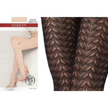 Dámské punčochy MARILYN Jacquard D09 120 den punčocháče prolamované bambusové černé 5-XL černé