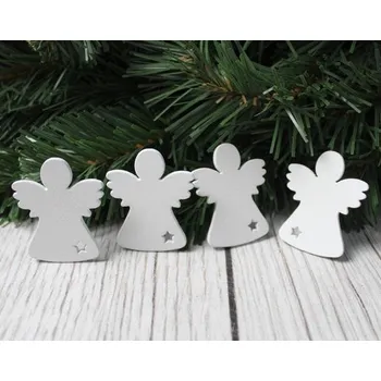 Andělíček ze dřeva- sada 4 ks (5x5 cm)