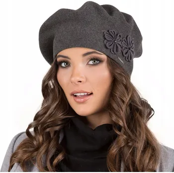 Pokrývka hlavy Vivisence šedý baret univerzální velikosti, akryl