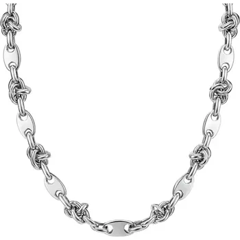 Náhrdelník Náhrdelník z chirurgické oceli Looper Stříbrný - Délka 45 cm