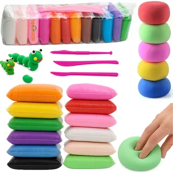 Modelovací hmota MODELOVACÍ HMOTA PĚNOVÁ PLASTELÍNA MODELOVACÍ HLÍNA POLYMEROVÁ PLASTOVÁ HLÍNA 12 KS NŮŽ