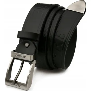 Opasek Pánský kožený Pásek ke kalhotám široký, klasický černý kožený, Beltimore