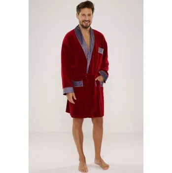 Pánský župan Pánský župan De Lafense 772 Bonjour - bavlna Bordó XL