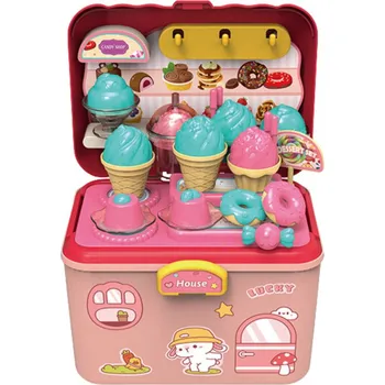 Dětská kuchyňka Zmrzlinárna 2v1 Kufr 16 ks