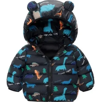 Dívčí bunda Dětská zimní bunda s kapucí s ušima Unisex teplá bunda na zip Měkký hřejivý polyester Roztomilé zimní oblečení pro chlapce i dívky černá 9-12 měsíců