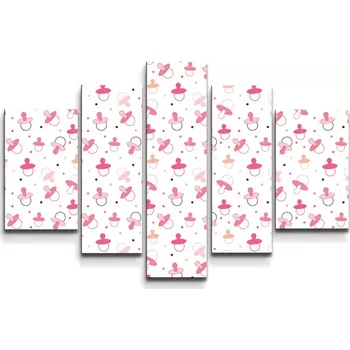 Obraz Sablio Obraz - 5-dílný Růžové dudlíky - 100x60 cm