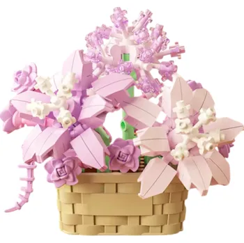 ostatní stavebnice Mikro stavebnice 78 x 62 x 70 mm 201 ks Kreativní mix fialových květin Levandule a zvonků Děti i Dospělí Roztomilé moderní dekorace do pokoje