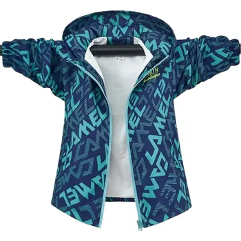 Chlapecká bunda Zimní chlapecká bunda s kapucí Teplá prošívaná bunda na zip Podzimní a zimní oblečení Pohodlný bavlněno-polyesterový materiál pro každodenní použití tyrkysová 4