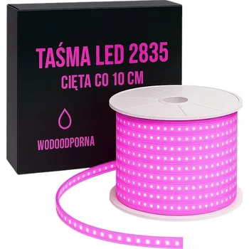 LED páska LED pásek růžový 2835 230V 10W, dělitelný po 10 cm, voděodolný, bez napájecího zdroje