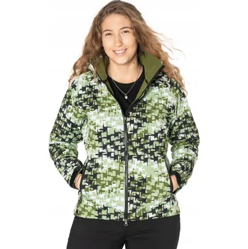 Dámská softshellová bunda Freestep nepromokavá s kapucí geometrický vzor, velikost L