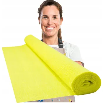 Prostěradlo Krepový papír italský mačkaný ŽLUTÝ CITRONOVÝ