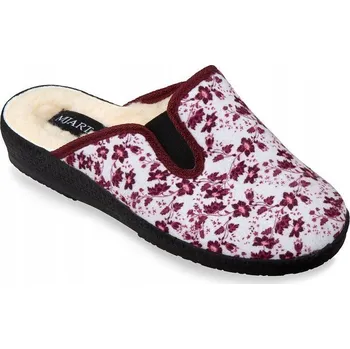 Dámské pantofle Pantofle dámské zateplené vlnou, květinový vzor, nastavitelné