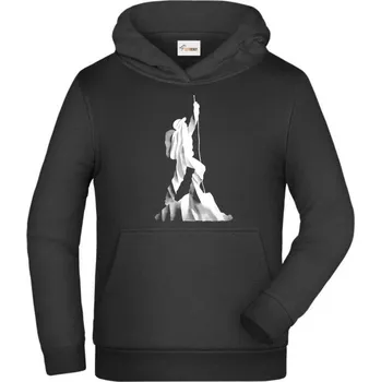 Pánské tričko Lezec v oblacích, bílý potisk - Dětská mikina s kapucí - 140 cm