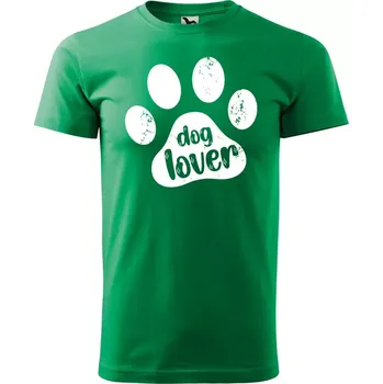 Pánské tričko Sablio Tričko s potiskem Dog lover - zelené L