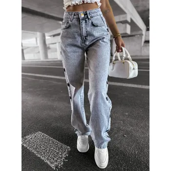 Dámské kalhoty Dámské džínové kalhoty OLAVOGA ELIOKIE - Šedé (Velikost: M)