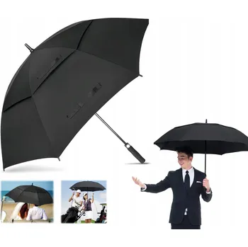 Deštník Velký golfový deštník s automatickým otevíráním, 157 cm (62 palců), černý