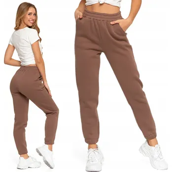 Dámské legíny Dámské tepláky zateplené, hladké, vysoký pas, moderní barva MORAJ S