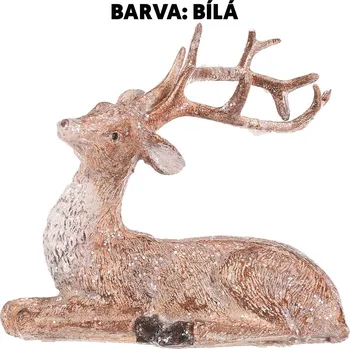 Autronic Jelen - polyresinová figurka, sedící, vel S, bílý