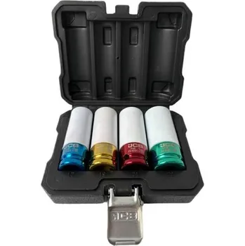 Klíč JCB 4 ks Alu rázový nástrčný klíč 1/2" (17, 19, 21, 22mm) (6ti hran),