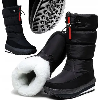Dámská zimní obuv ZIMNÍ BOTY SNĚHULE TEPLÉ VYSOKÉ KOZAČKY 40