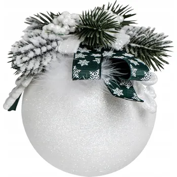 Vánoční dekorace Vánoční Baňky bílé VÁNOČNÍ HVĚZDA S MAŠLÍ ozdoby na stromeček