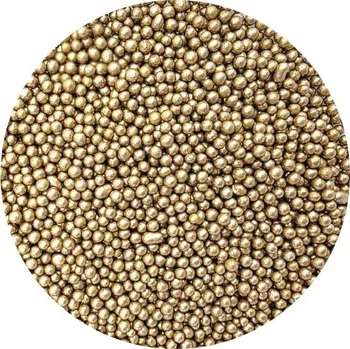 Přisada na vaření a pečení Cukrové perličky metalické zlaté I. 3-4mm 80g - I LOVE CAKES | Skvělé pro Váš domácí dort
