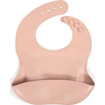 Filibabba Silikonový bryndák s kapsičkou Blush
