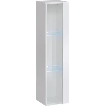 Knihovna Vitrína bílý lesk 120 x 30 x 30 cm ASM