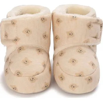 Dětská sálová obuv Teploučké zimní capáčky "medvídek" Motiv: H-16BEAR, Velikost: 13-18 měsíců