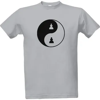 Tričko s potiskem Šachové Jing a Jang pánské