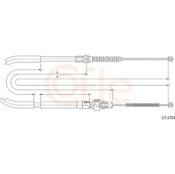 Brzdový systém Lanovod parkovací brzdy COFLE 92.17.2701