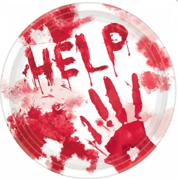 Přisada na vaření a pečení Papírové talíře Halloween Help 23 cm - 8 ks - EKO /BP