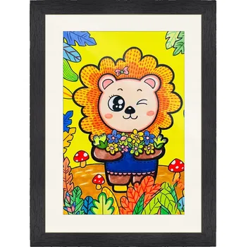 Obraz RÁMEČEK OTEVÍRACÍ NA OBRÁZKY, KRESLENÉ OBRÁZKY A FOTOGRAFIE PRO DĚTI A4 černý G47