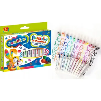 Fixy se razítky BAMBINO. 12 barev
