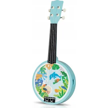 Hudební nástroj pro děti BANJO DREWNIANE GITARA DLA DZIECKA HUDEBNÍ NÁSTROJ HRAČKA DŘEVĚNÉ BANJO PRO DĚTI