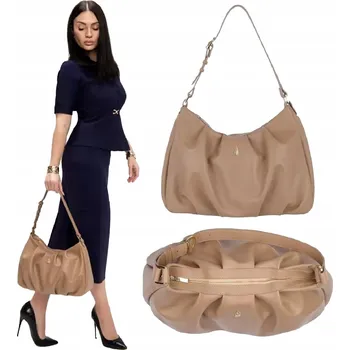 Kabelka Wojewodzic kabelka z pravé lícové kůže béžová