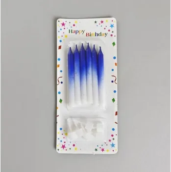 Svíčky Harmony modro-bílé (6 ks) ♡