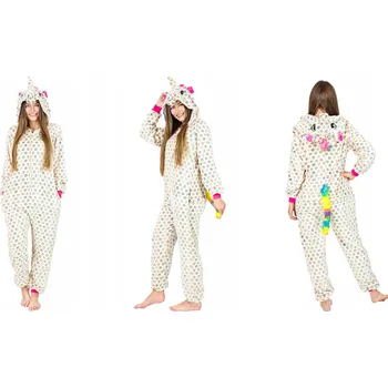Dámské pyžamo Onesie kostým kigurumi teplé pyžamo overal pegas jednorožec s
