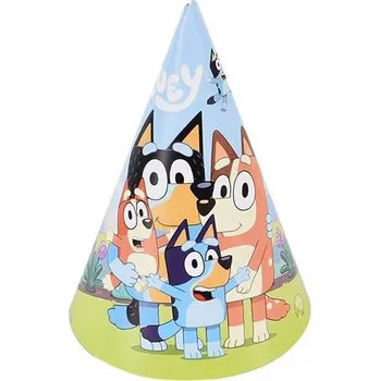 Párty papírová čepička pejsci Bluey 6ks - Cakesicq | Cukrářské potřeby