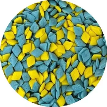 Cukrové zdobení žluto-modré kosočtverce 1kg - I LOVE CAKES | Skvělé pro Váš domácí dort