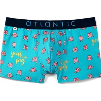 Pánské kraťasy ATLANTIC PÁNSKÉ ŠORTKY BOXERKY MH1054 TYRKYSOVÉ *M*