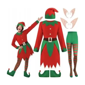 Karnevalový kostým ELFÍ KOSTÝM DÁMSKÝ SKŘÍTEK 170–180 CM – POMOCNÍK JEŽÍŠKA, VÁNOČNÍ SET