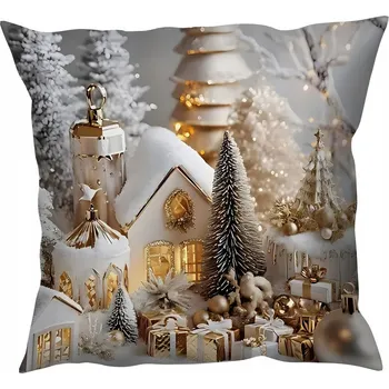 Povlak na dekorativní polštářek Vánoční povlak na polštář s motivem Vánoc, dekorativní 45x45 cm