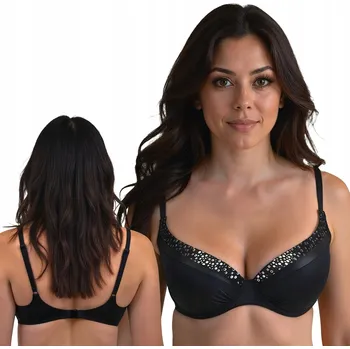 Podprsenka Vivisence 3230 černo-stříbrná Plavková podprsenka 75D VYSTUŽENÁ