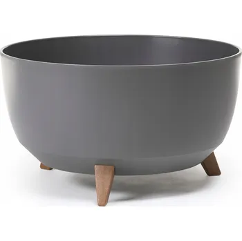 Květináč Plast Květináč šedý Lamela 47 cm x 47 x 26,5 cm