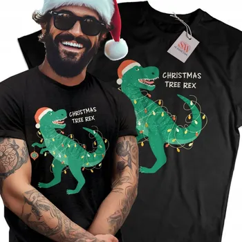 Pánské tričko Vánoční Tričko Dinosaurus vánoční dárek s dinosaurem, Mikulášská třída, velikost XL
