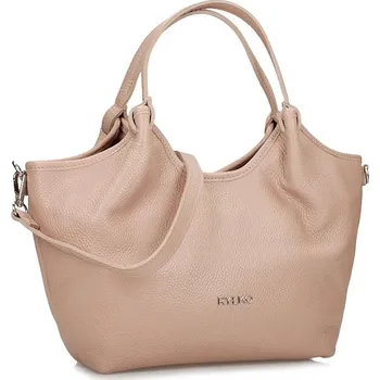 Kabelka Ryłko kabelka z pravé kůže béžová