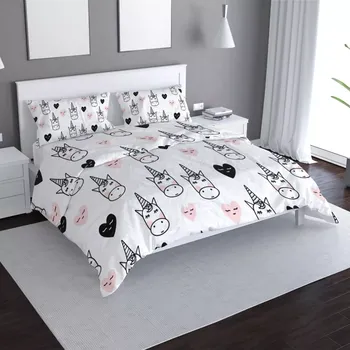 Povlečení Sablio Povlečení Hlava jednorožce - 140x220 / 90x70