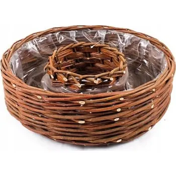 Květináč Obal na květináč 40 cm proutěný béžový